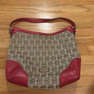 Michael Kors, canvas and leather shoulder bag